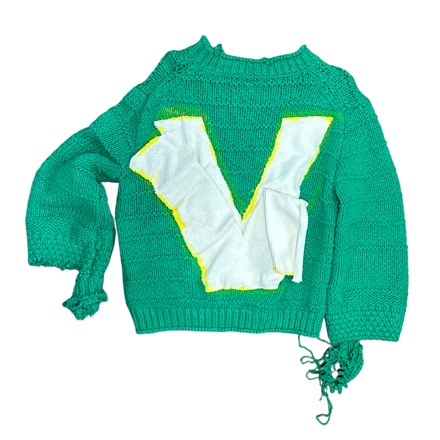 V Knit Raw Edge Sweater