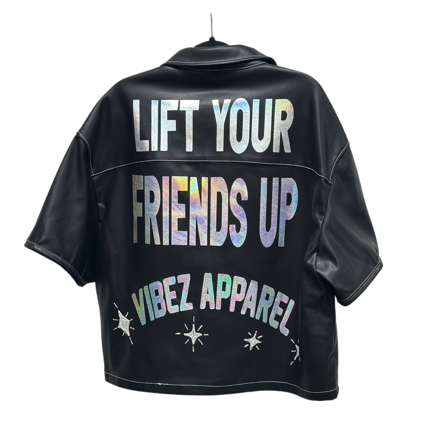 Lift Your Friends Up Oversized Leather Shirt
