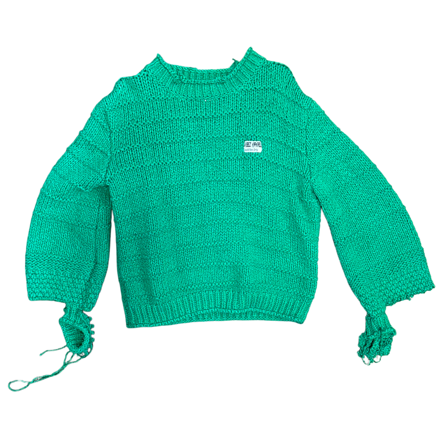 V Knit Raw Edge Sweater